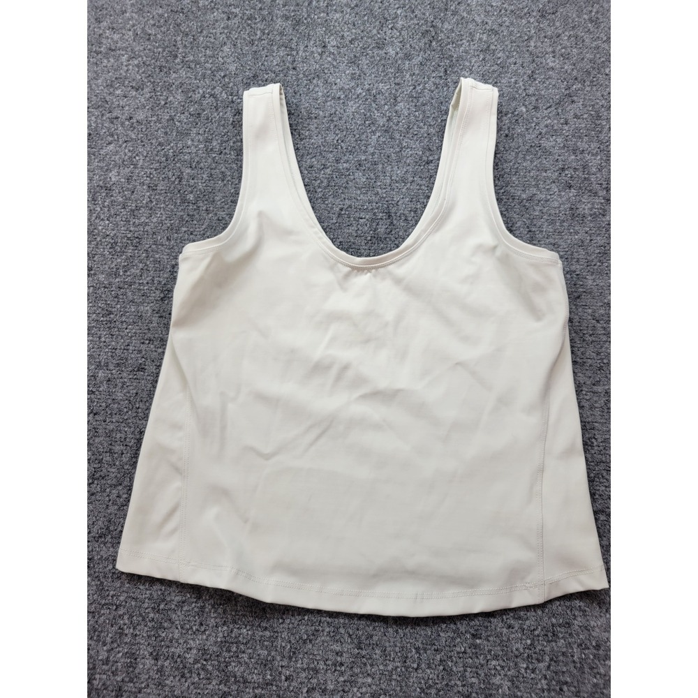 Spanx Active Tops Cream Scoop Neck Athletic Tank Top 50430R Medium